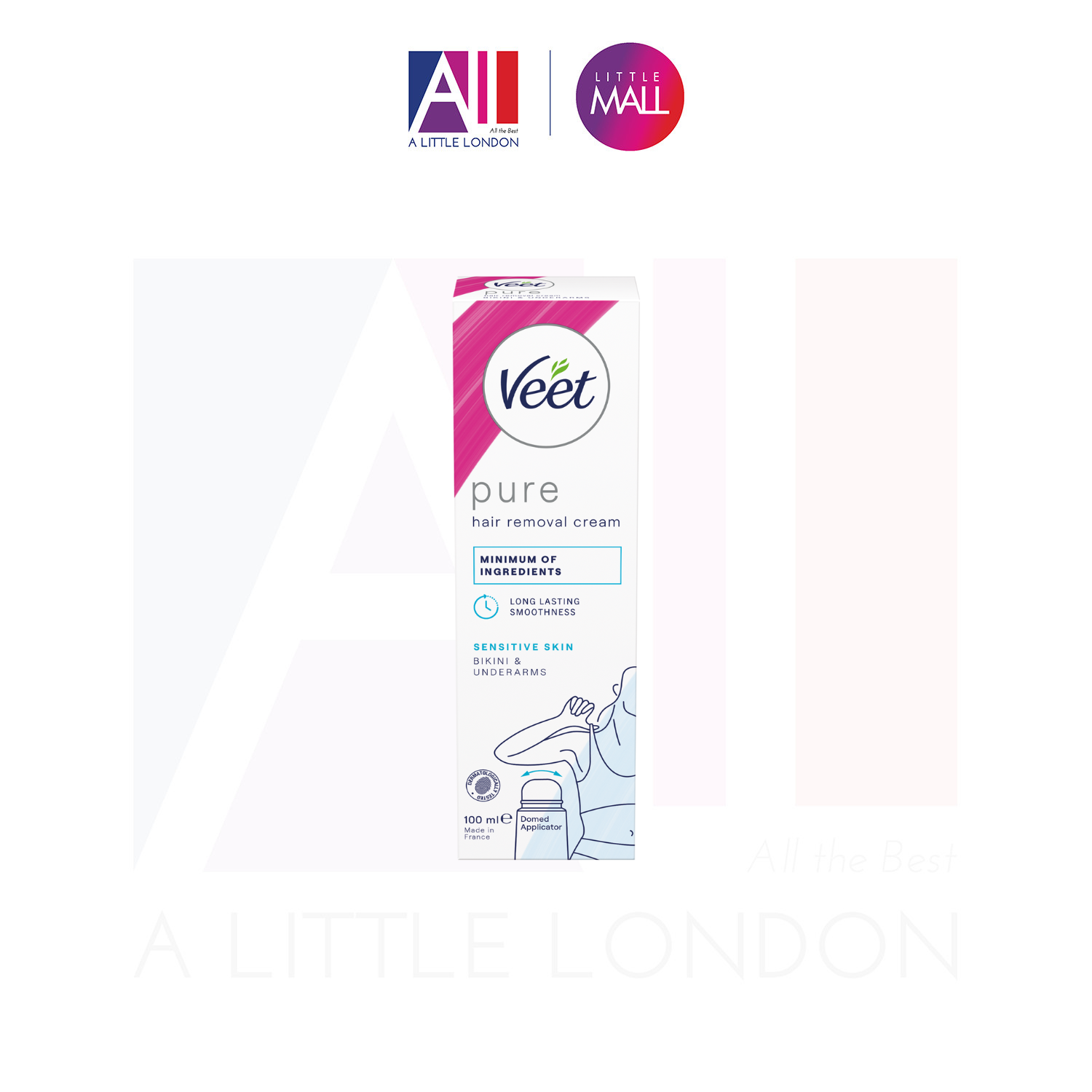 Kem tẩy lông Veet Bikini & Underarm Body Curv Hair Removal Cream 100ml