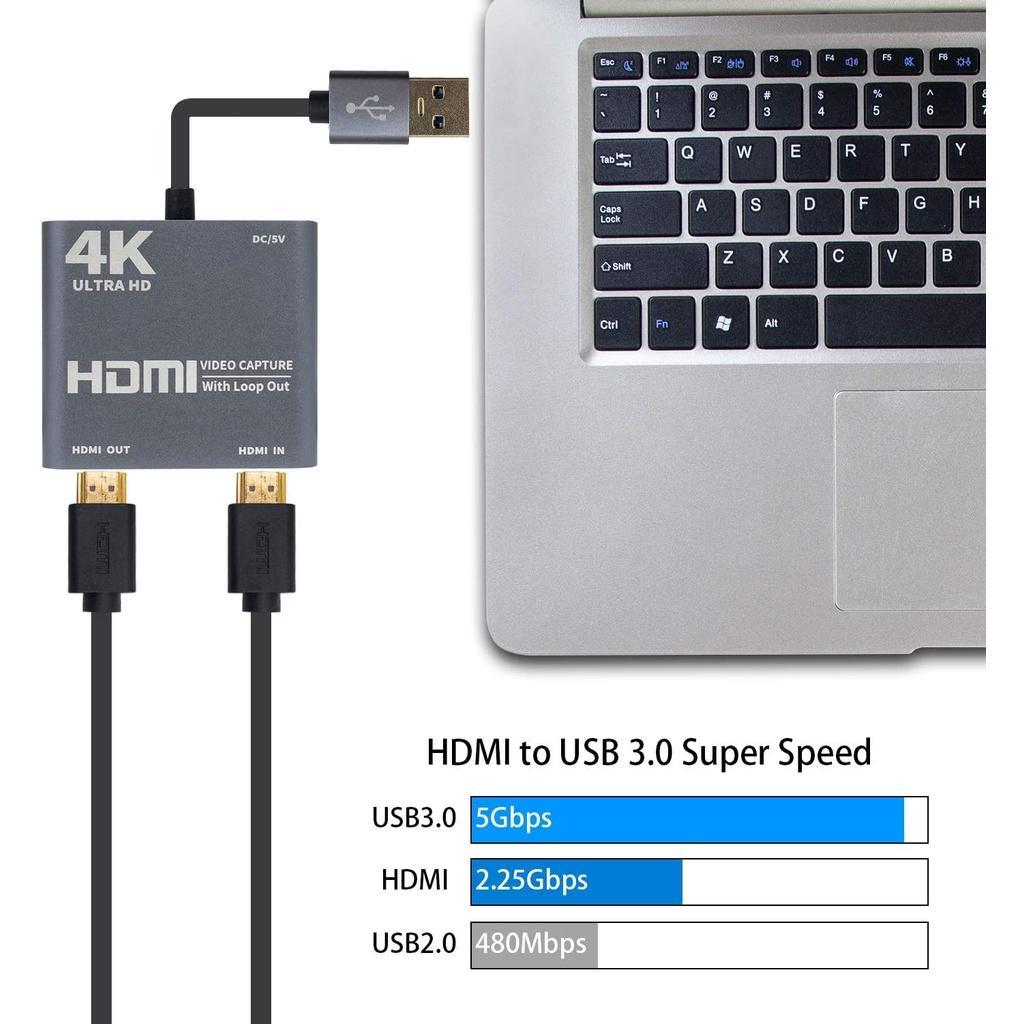 Thẻ Thu Hình Video 4K 1080p USB 3.0 Sang HDMI 1080p 60 Chuyên Dụng