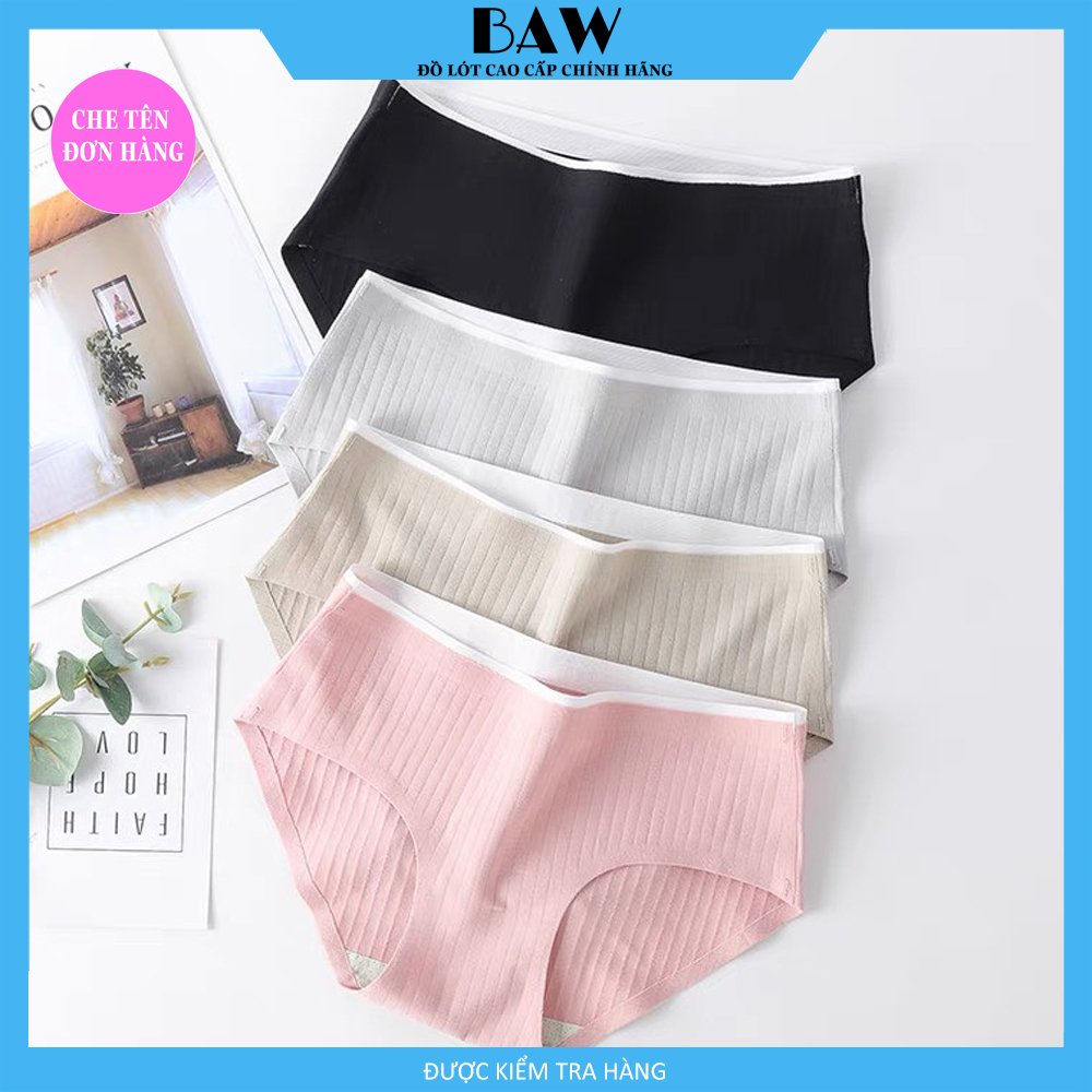 Bộ 5 Quần Lót Cotton Gân Tăm Không Đường May Kháng Khuẩn thương hiệu BAW QLN27