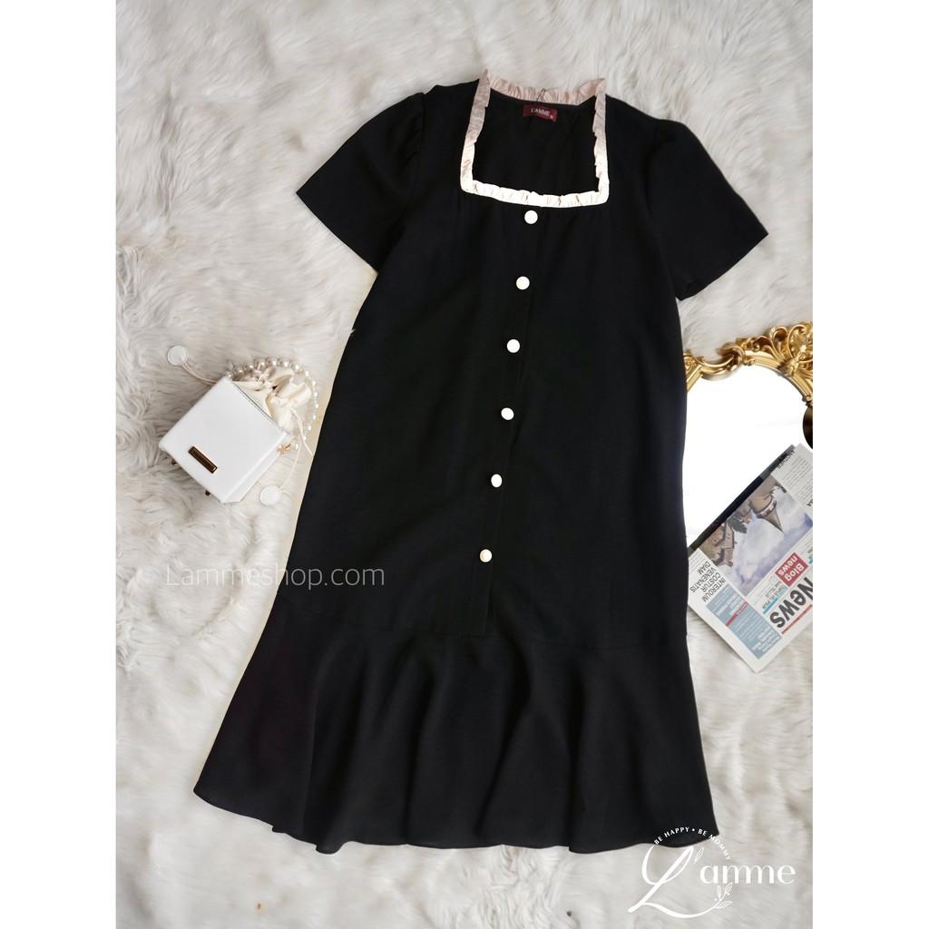 Váy bầu đẹp Doris Dress với thiết kế chất đũi xước mềm mát, thanh lịch, cúc ngực dễ dàng cho bé tuti by L'am