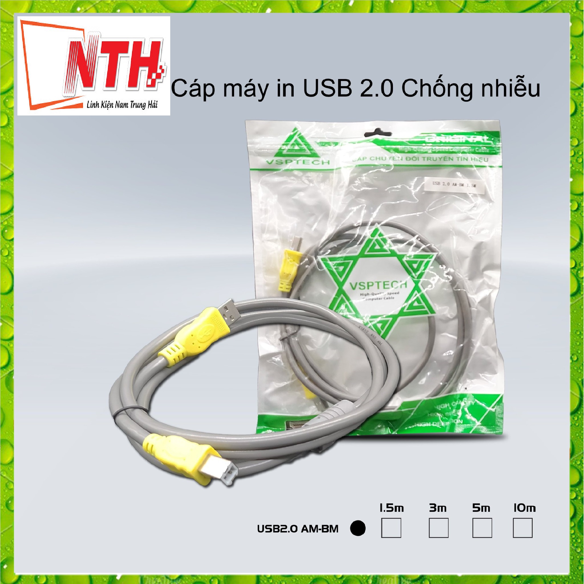 Cáp USB Máy in 2.0 (1.5m)-hàng chính hãng 