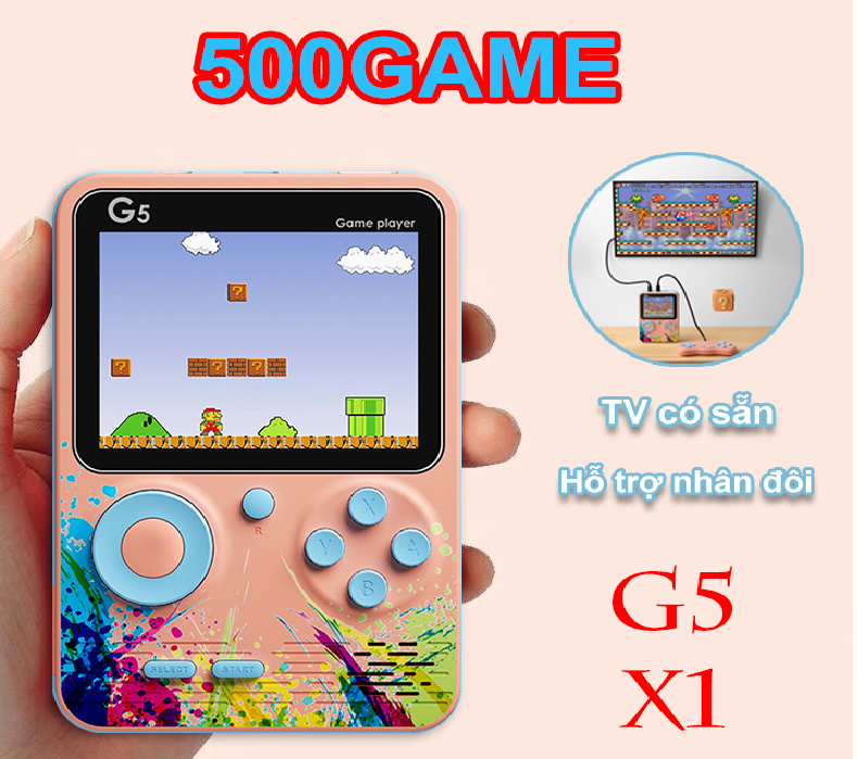 MÁY CHƠI GAME ĐƠN 500 TRÒ CHƠI G5 X1 VÀ X2 SIÊU HOT DÀNH CHO BÉ