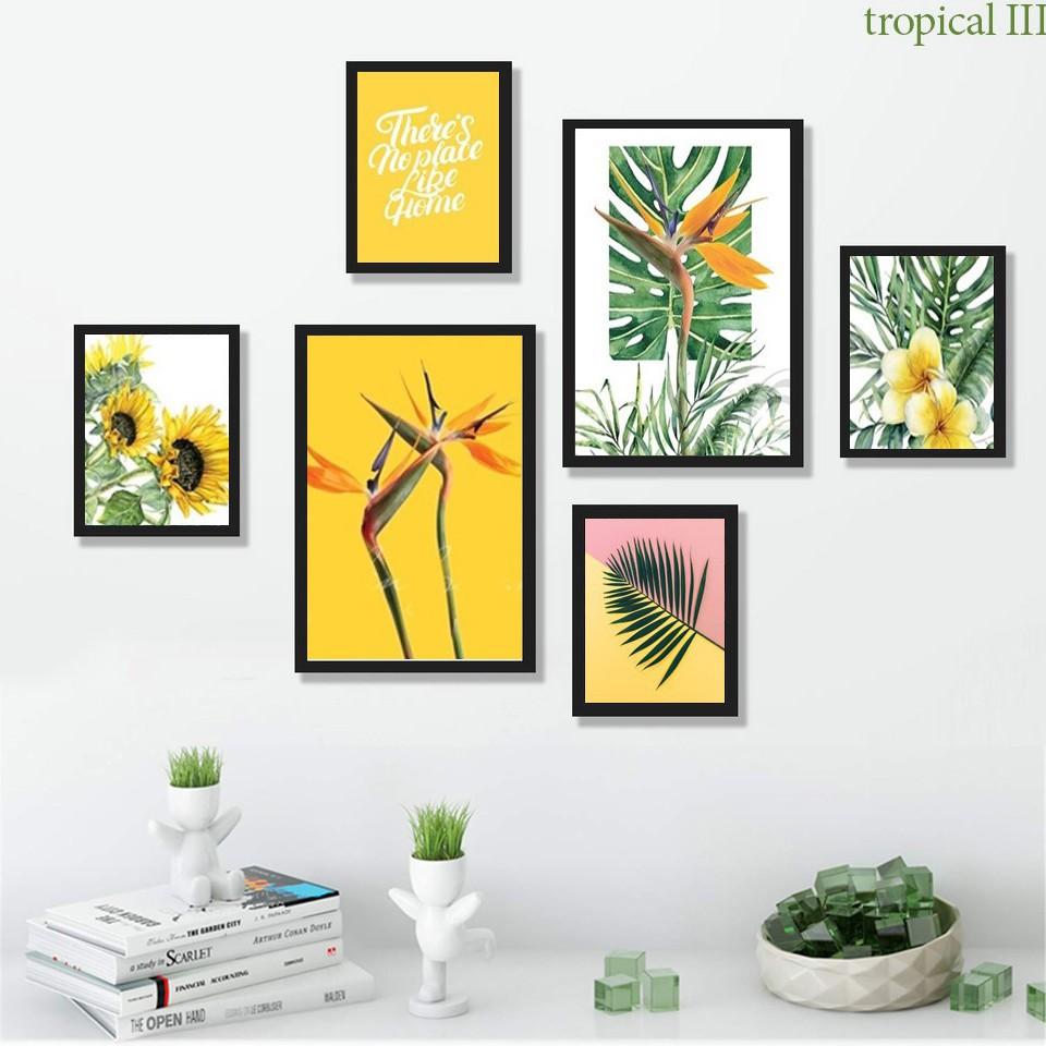 Bộ 6 KHUNG TRANH treo tường tặng ảnh đi kèm Decor phòng