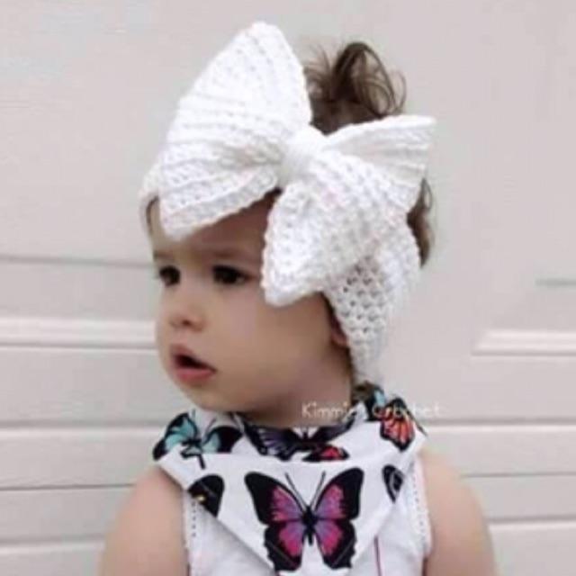 Băng đô len nơ cỡ đại cho bé