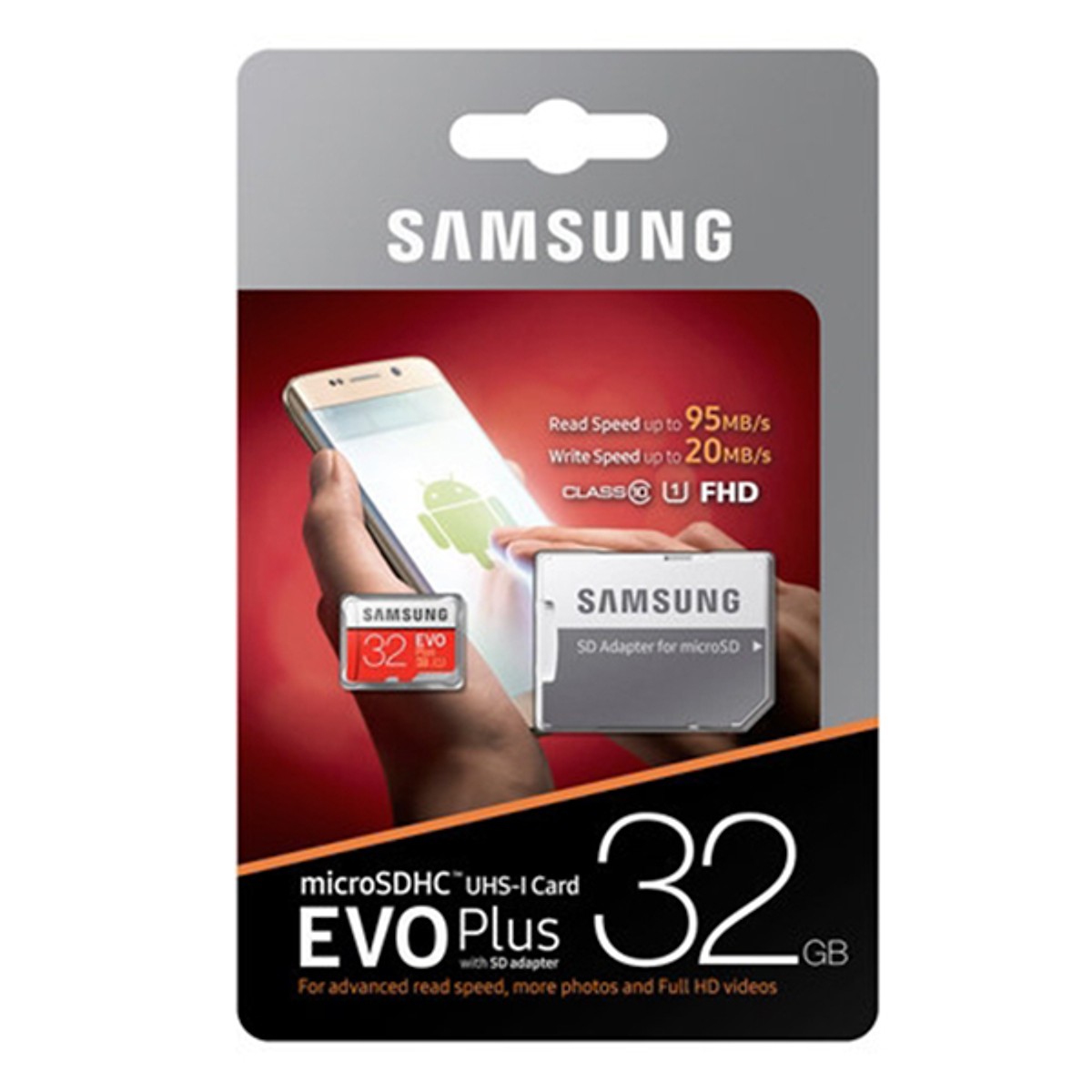 Thẻ nhớ MicroSD SamSung Evo Plus - 32GB (Box Anh) + Kèm Adapter nguyên Box - Hàng nhập khẩu