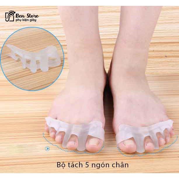 Cặp gel tách 5 ngón chân  kẹp chân hallux valgus Điều Chỉnh Chứng Vẹo Ngón Chân Chăm Sóc Bàn Chân #sil75