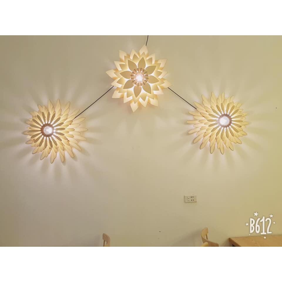 ĐÈN GỖ ỐP TƯỜNG HOA CÚC