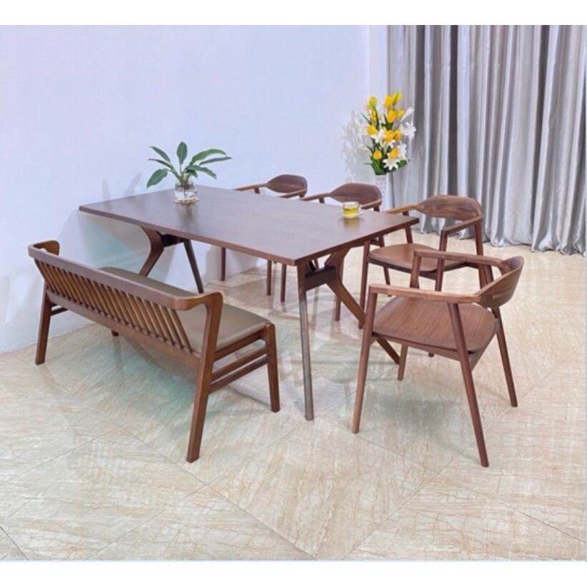 Bộ bàn ăn Óc chó 1m8