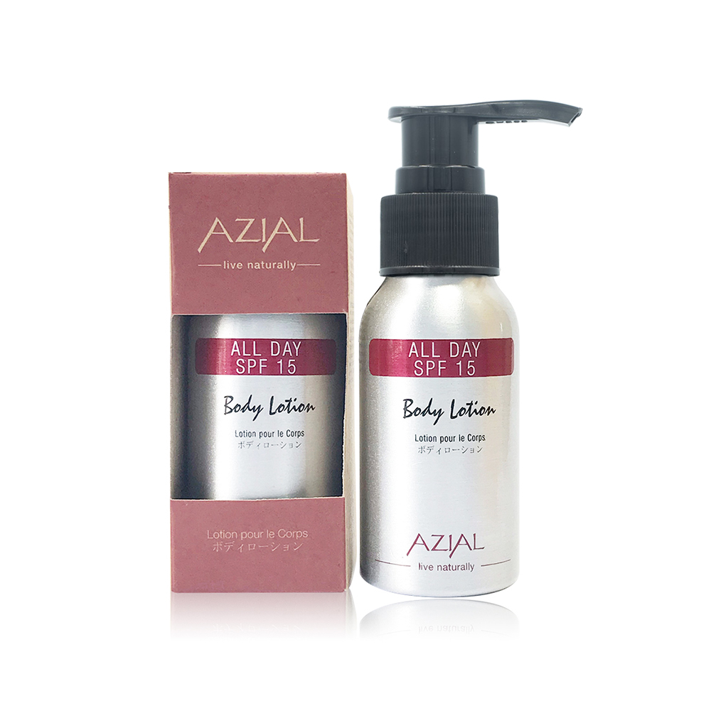 Sữa dưỡng thể chống nắng AZIAL All Day Body Lotion SPF15, 100% thiên nhiên, giải độc tố, chai 50ml