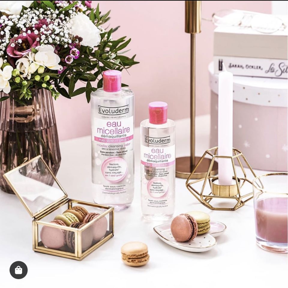 Nước Tẩy Trang EVOLUDERM EAU MICELLAIRE - Dành Cho Da Khô Và Nhạy Cảm + Tặng 1 Móc Khóa Nhựa 2 Mặt