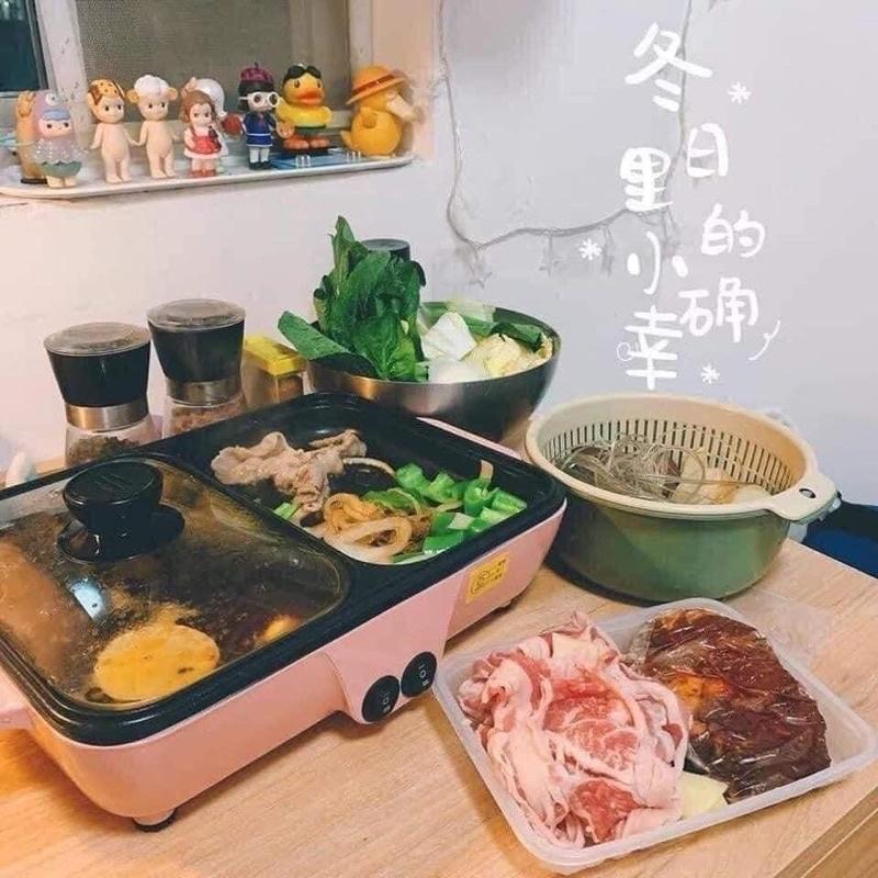Nồi Lẩu Kiêm Nướng 2in1 Mini Hàn Quốc Bếp Lẩu Nướng Đa Năng Cao Cấp CamCam HomeWare
