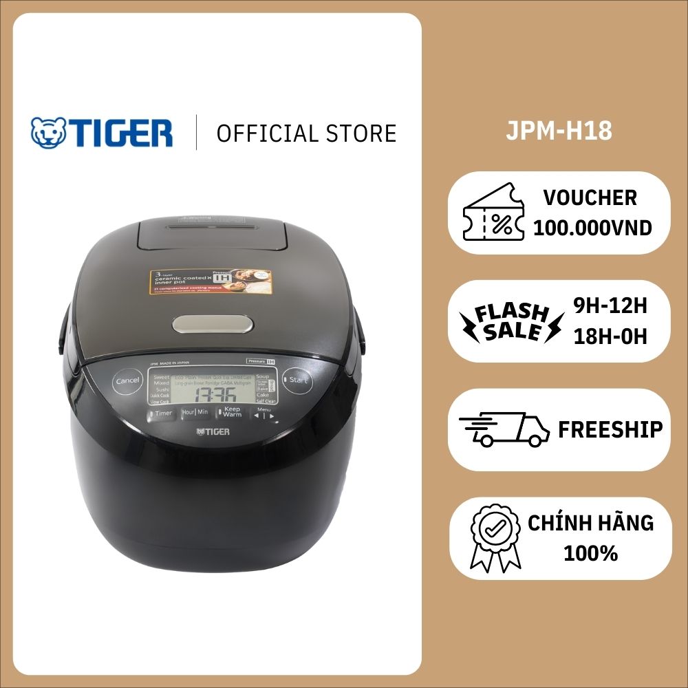 Nồi Cơm Điện Tử Cao Tần Tiger JPW-H18V 1.8 lít - Hàng chính hãng