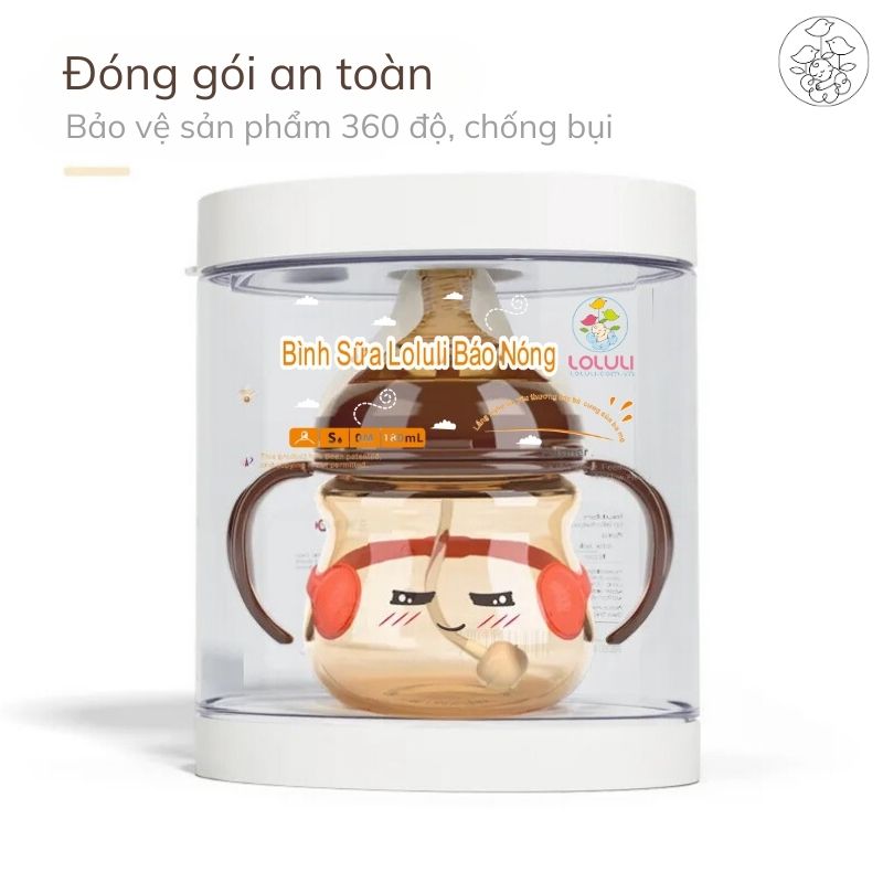 Bình sữa bụng bầu Loluli cảm ứng nhiệt nhựa PPSM kháng khuẩn - 180ml