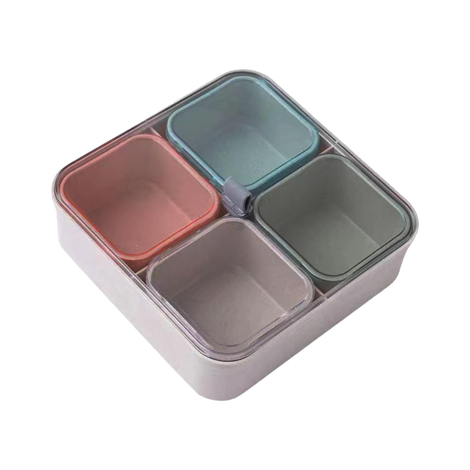 Divided Serving Tray with Lid Food Storage Containers for Nuts Dessert Cakes