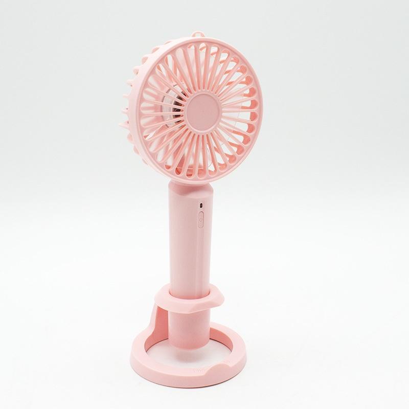 Quạt cầm tay mini có giá đỡ điện thoại tiện lợi khi mang đi du lịch dã ngoại đi chơi màu pastel siêu dễ thương cực mát