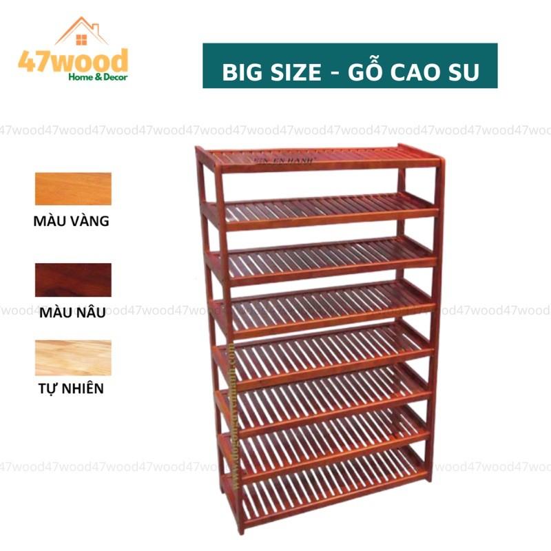 Kệ để giày dép bằng gỗ 8 tầng rộng 60cm và 80cm - Gía đựng giày dép gỗ cao su 47wood KDG8T