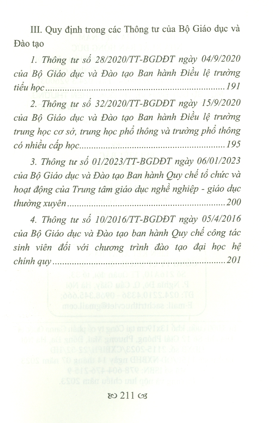 Một Số Quy Định Về Thi Đua, Khen Thưởng, Xử Lý Vi Phạm Trong Lĩnh Vực Giáo Dục