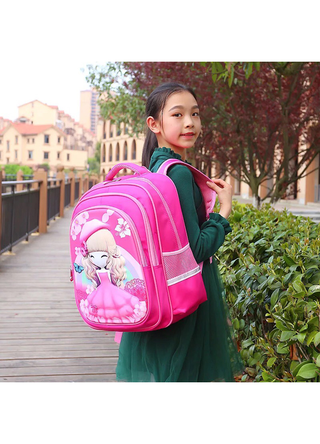 Ba lô học sinh hình Công chúa Đội Mũ xinh yêu cho bé gái