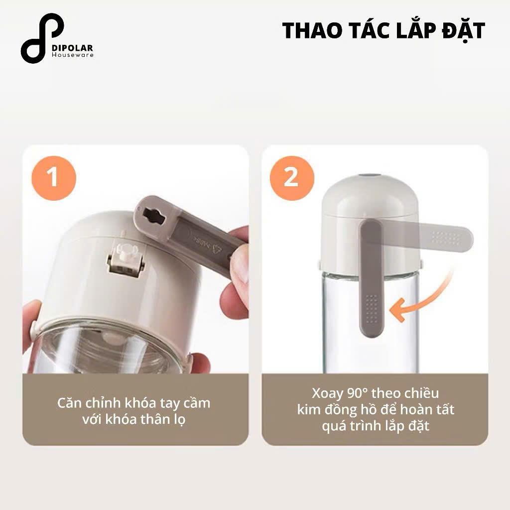 Lọ Đựng Gia Vị Thủy Tinh Thông Minh Chống Ẩm, Hủ Đựng Gia Vị Sang Trọng Không Cần Thìa - HÀNG CHÍNH HÃNG MINIIN