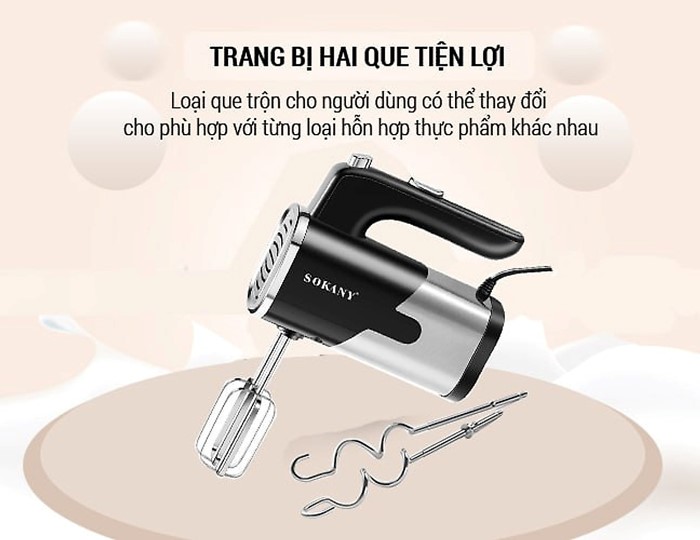 Máy Đánh Trứng Cầm Tay 5 Tốc Độ Sk-6621 800W