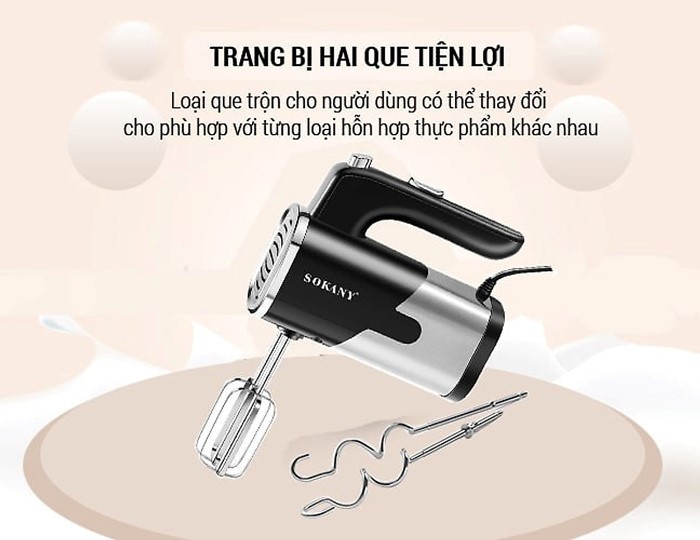 Máy Đánh Trứng Cầm Tay 5 Tốc Độ Sk-6621 800W