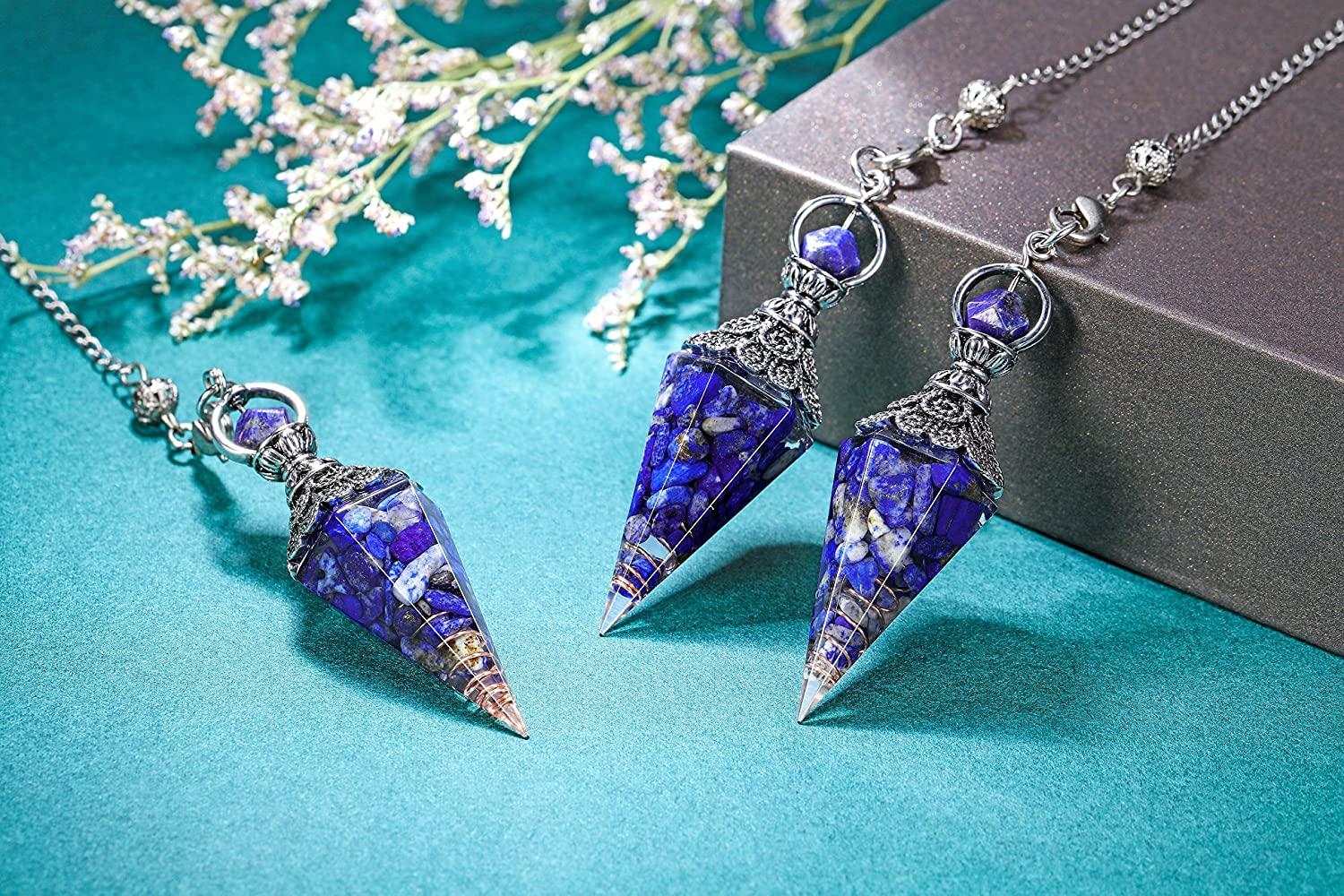 Mặt dây chuyền Lapis Lazuli Hình lục giác Hình thoi Sỏi Con lắc