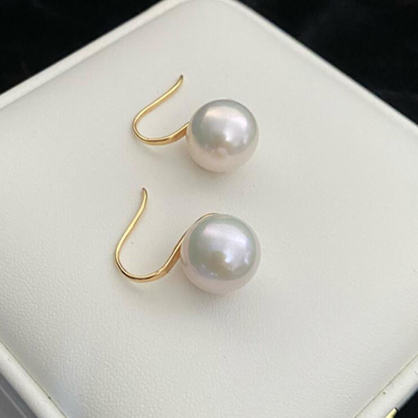 Pearl Earrings Faux Classic Elegant Ear Hook Jewelry Drop Earrings Women