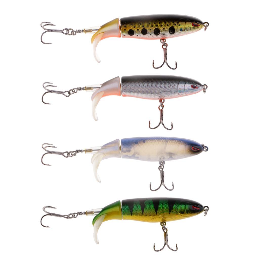 2pcs Popper Whopper 10cm 13.2g Topwater Lure for Carp Sea Bass Fishing Lures Artificial Hard Baits Soft Rotating Flexible Tail Fishing Tackle Bait