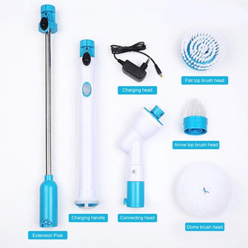 Bàn chải chà rửa vệ sinh đầu xoay Xiaomi chạy bằng điện cán dài sạc pin không dây dùng để làm sạch phòng tắm
