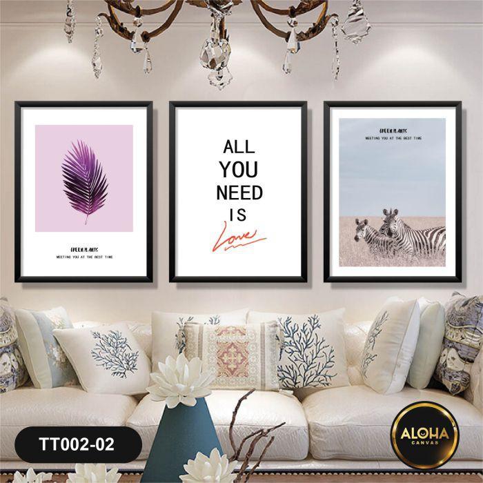 MUA 1 TẶNG 1 3 Tranh Canvas Treo Tường Tứ Quý Treo Phòng Khách Hút Tài Hút Lộc Tặng Đinh Treo