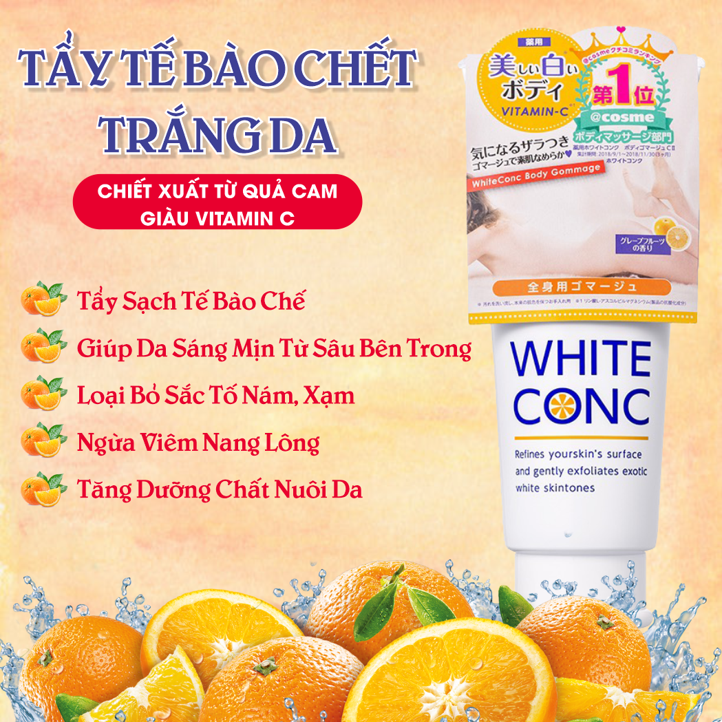 Kem Tẩy Tế Bào Chết Toàn Thân White Conc Body GC II 180g (Combo Và Set 24ml)