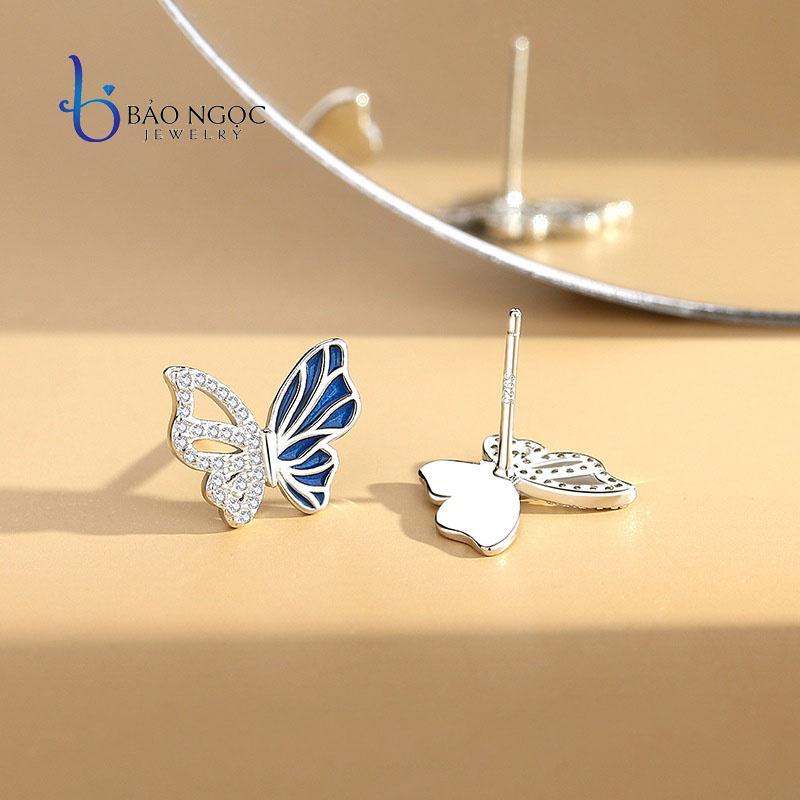 Bộ Trang Sức Bạc S925 3 Món Hình Bươm Bướm Blue Butterfly Tự Do, Trẻ Trung - BDM2320 - Bảo Ngọc Jewelry