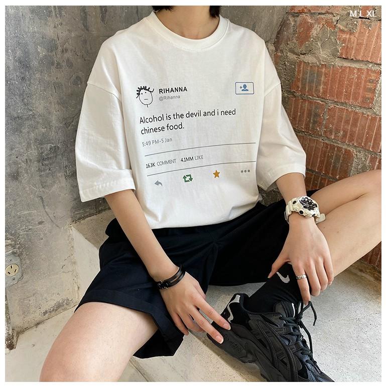 Áo Thun Tay Lỡ Form Rộng Unisex RIHANNA