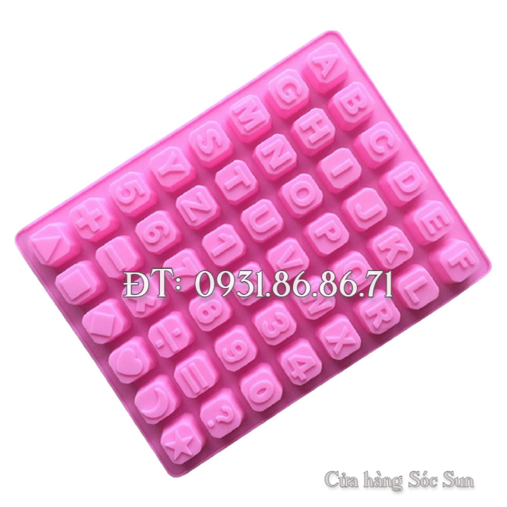 Khuôn silicon 24 chữ cái, 10 số, ký tự - Mã số 1136