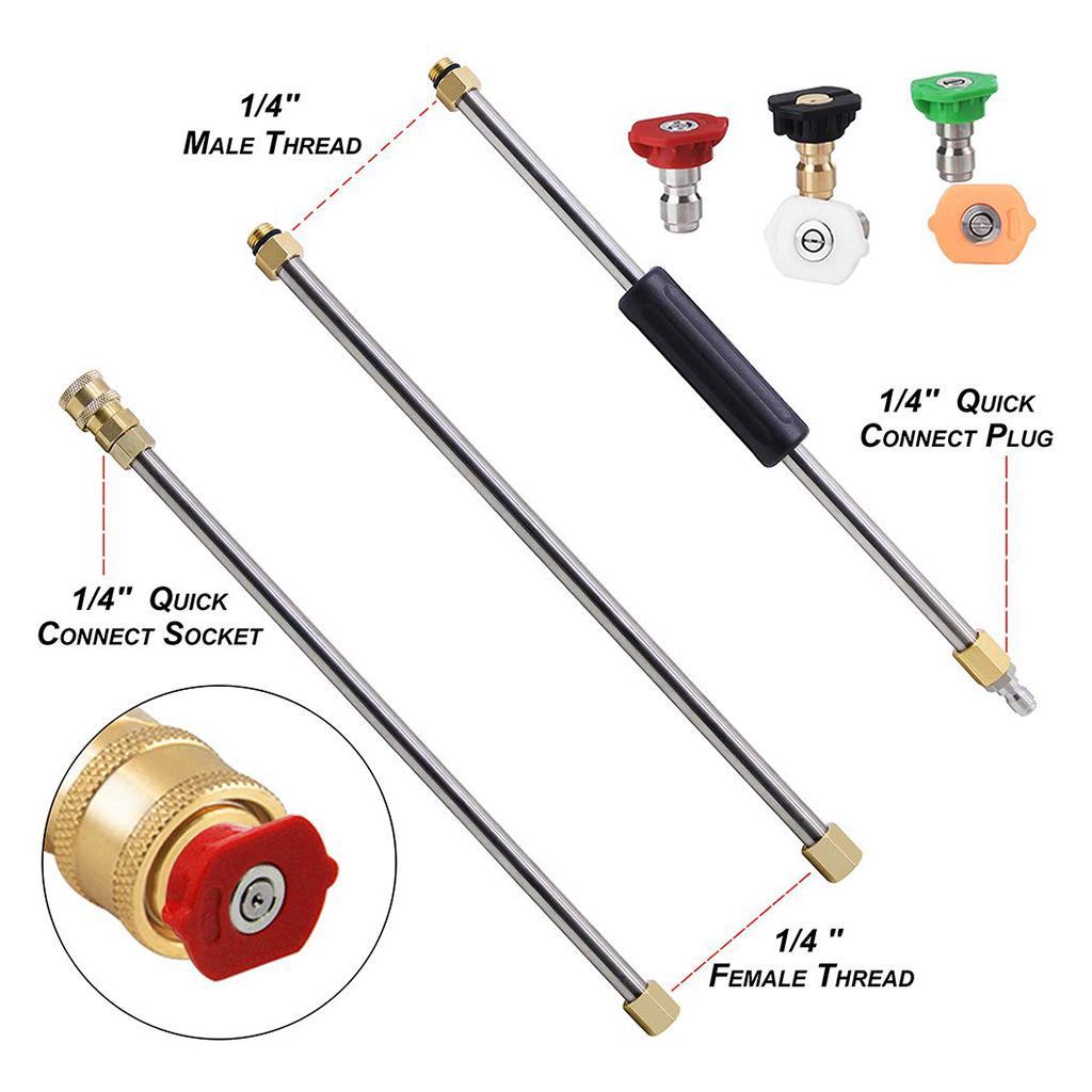 6pc/set Steel 1/4 Quick Connect Rod Wand for Pressure Washer Machine Parts