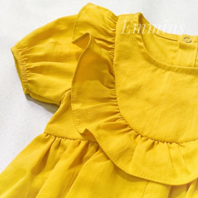 Áo liền quần,bodychip,Bodysuit,chụp đầy tháng thôi nôi, Emmins Romper Nắng Mai + Kèm Phụ kiện bé gái