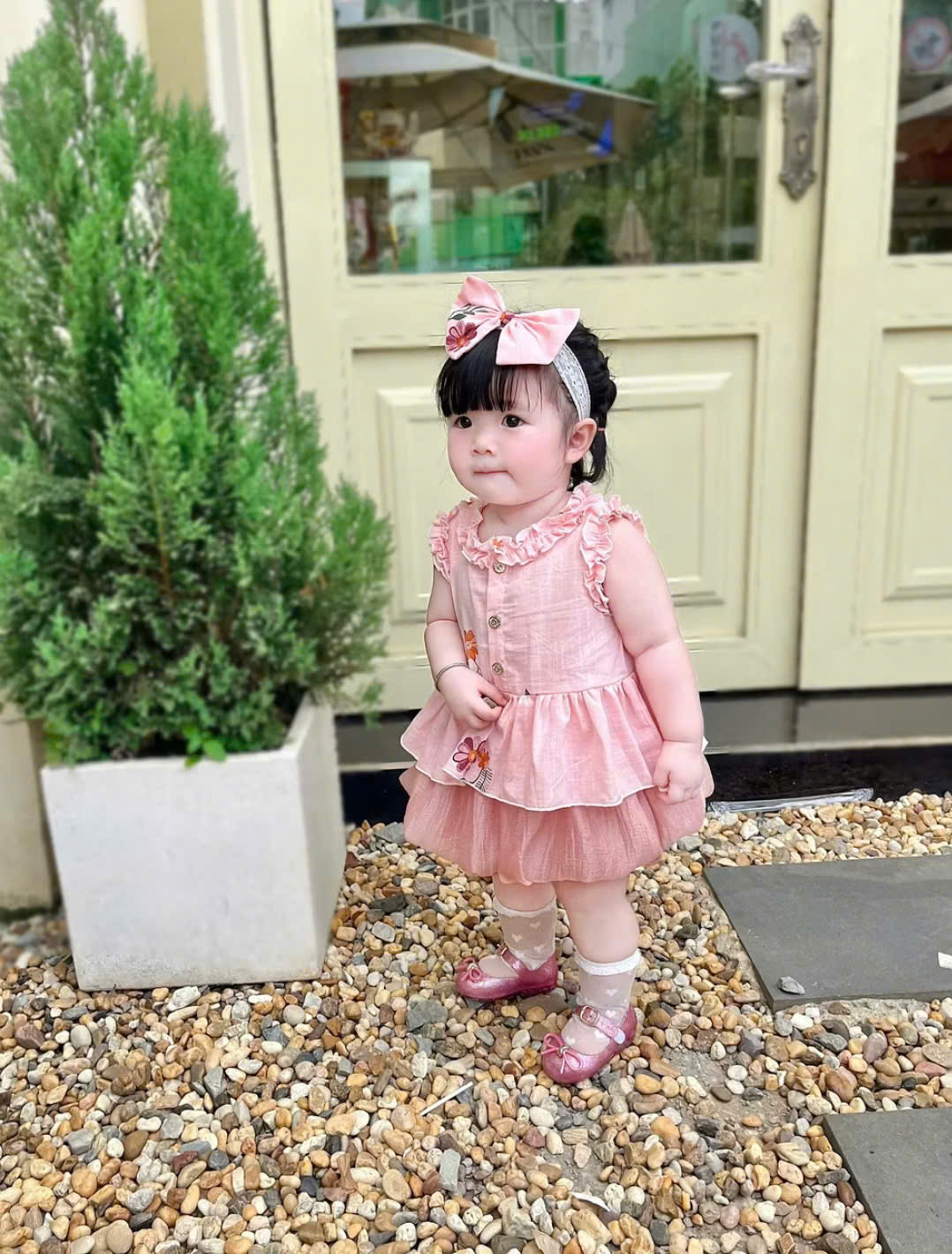 Set Bộ Áo Sát Nách Viền Bèo Thêu Hoa Quần Đùi Bí Cho Bé Gái Sơ Sinh 1 2 Tuổi Từ 3-11kg Dành Cho Bé Gái