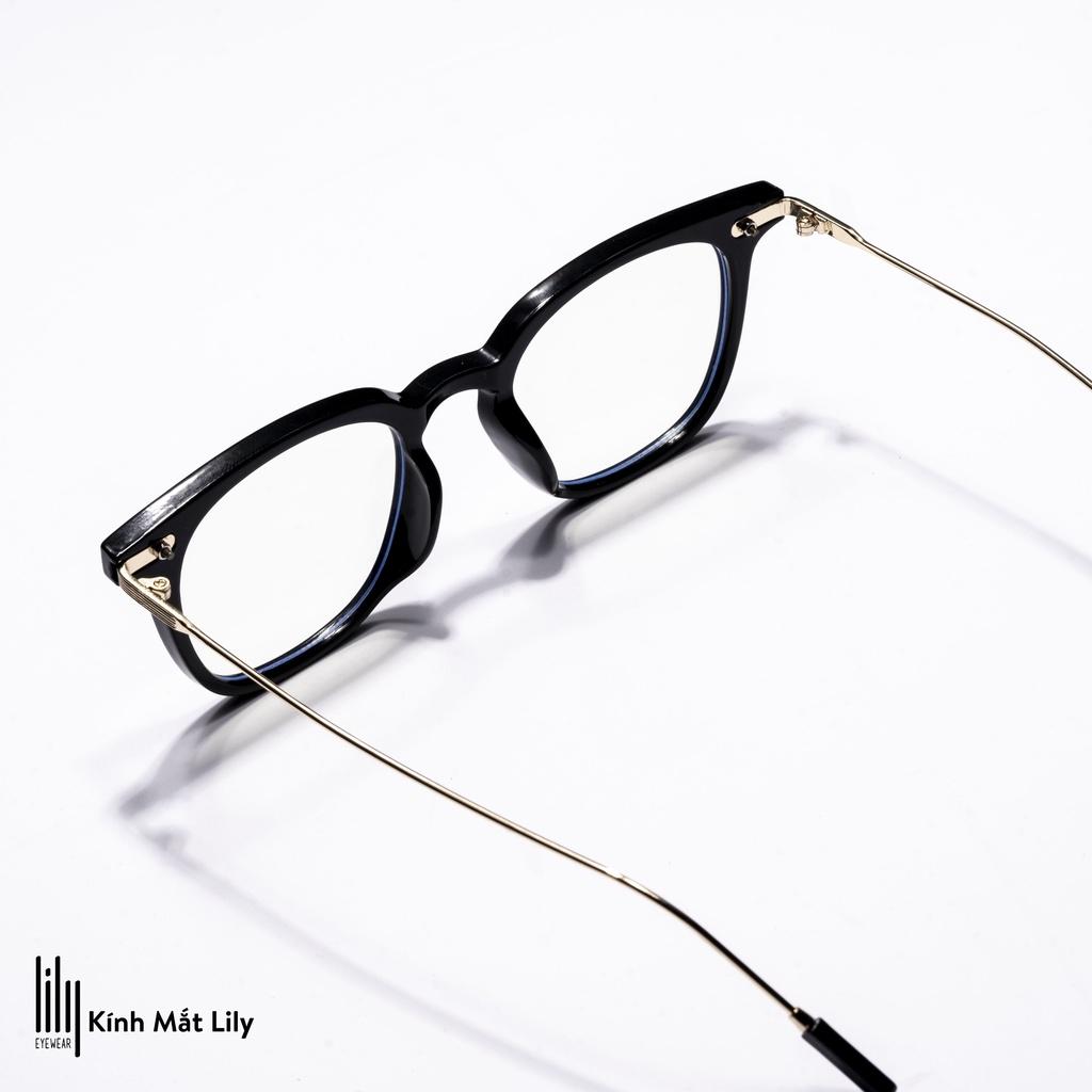 Kính gọng vuông nam nữ LILYEYEWEAR phù hợp cận nặng phụ kiện thời trang 9322