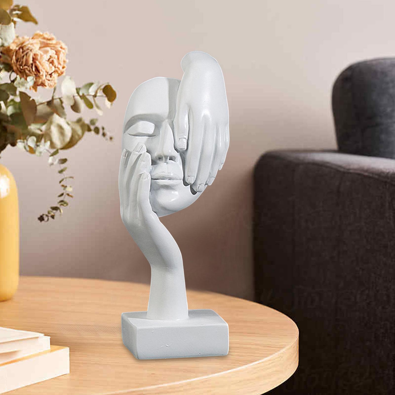 Creative Thinker Statue, Figurines Resin Ornament, Decoration Abstract Face Sculpture for Desktop Office Home Bookshelf Wedding Gift