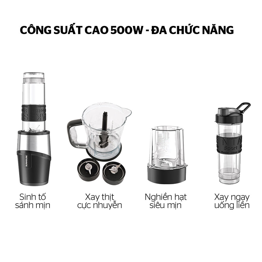 Máy Xay Sinh Tố Đa Năng Sunhouse SHD5340B (500W) - Hàng chính hãng