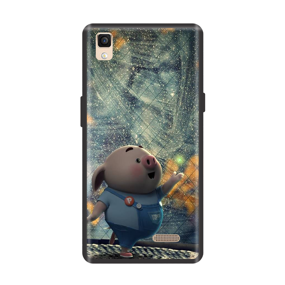Ốp lưng TPU viền dẻo cho điện thoại OPPO R7 Hình Heo Con Chạy Bộ