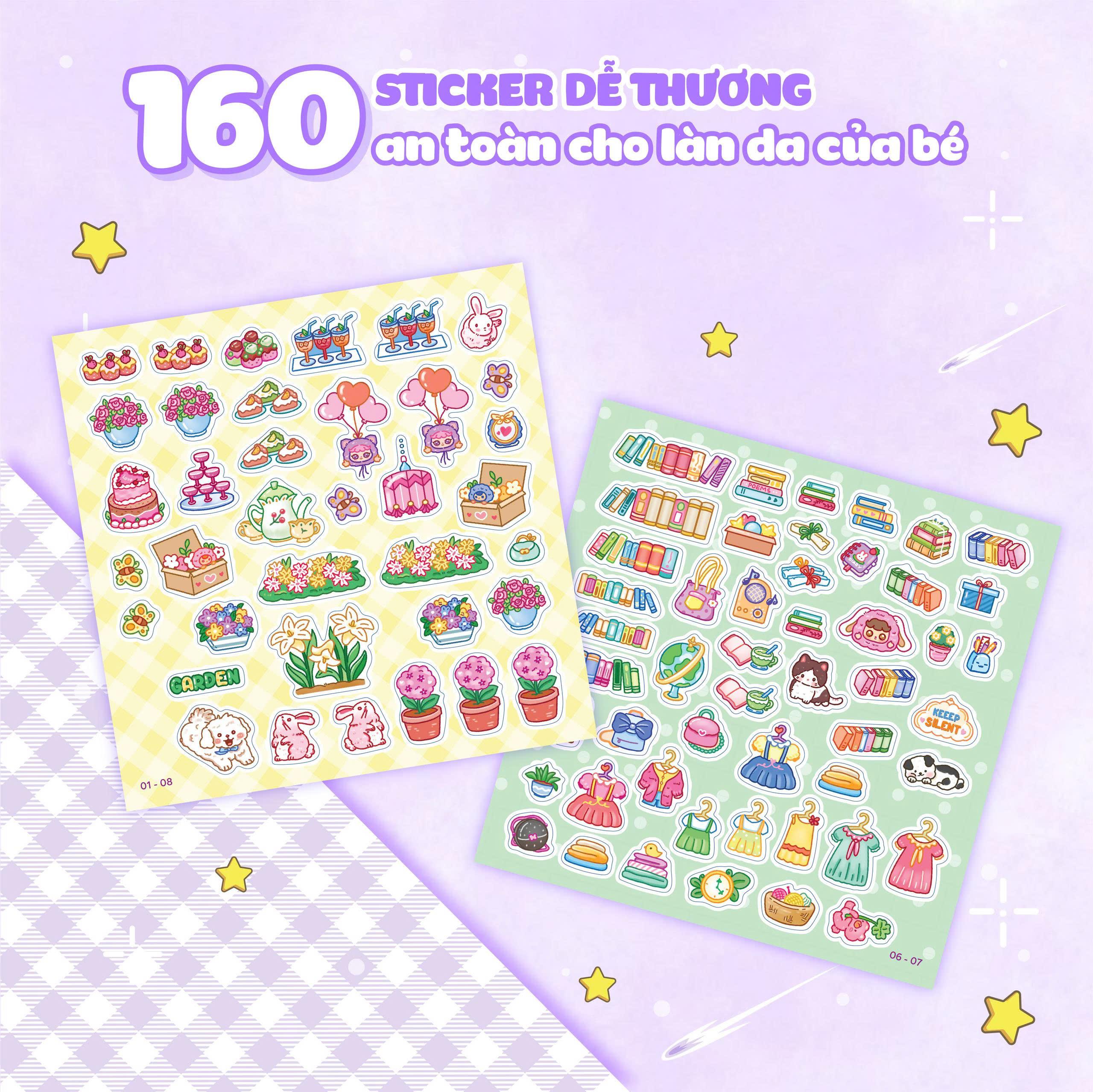 Sách - Baby Three - Bữa Tiệc Bốn Mùa - Bóc Dán Stickers Sáng Tạo