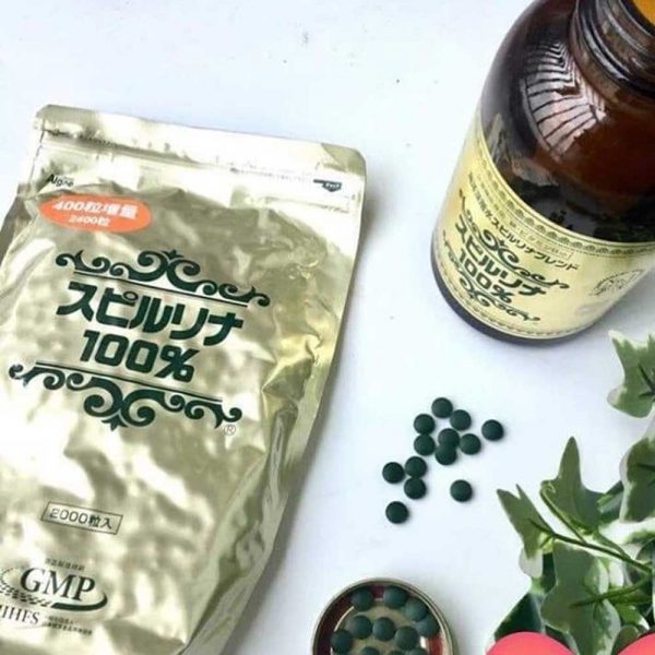 [Thực phẩm chức năng] Tảo Xoắn Spirulina Algae 100% Nhật Bản Dạng Túi 2400 Viên