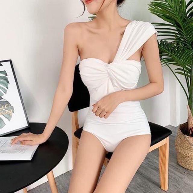 Bikini 1 mảnh cup ngang dây choàng vai nâng ngực siêu hot