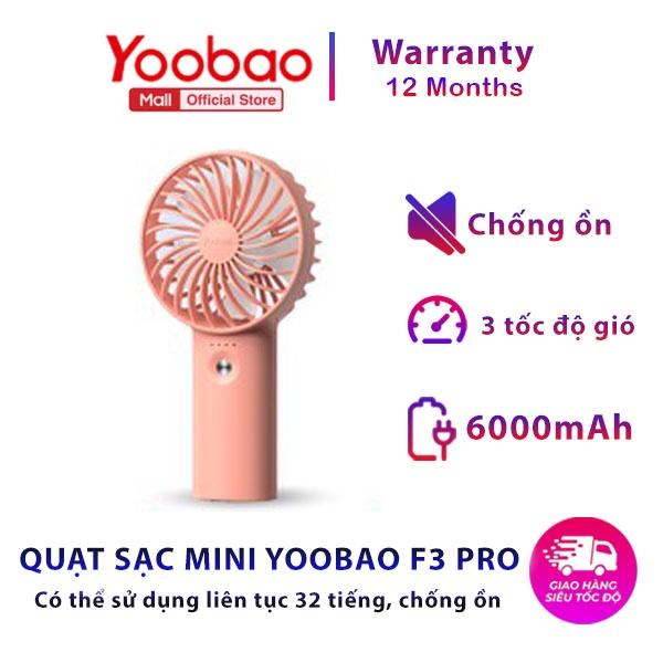 Quạt sạc mini để bàn làm việc YOOBAO F3 Pro 6000mAh Kiêm sạc dự phòng - Hàng nhập khẩu