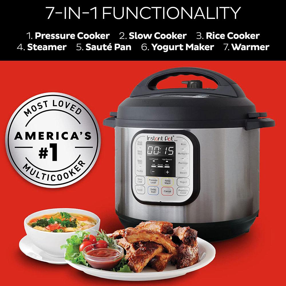 Nồi Áp Suất Đa Năng Instant POT 7In1, Dung Tích 5.7l, 1000W, 7 Chức Năng Nấu, Màn Hình LCD, Nhập Đức