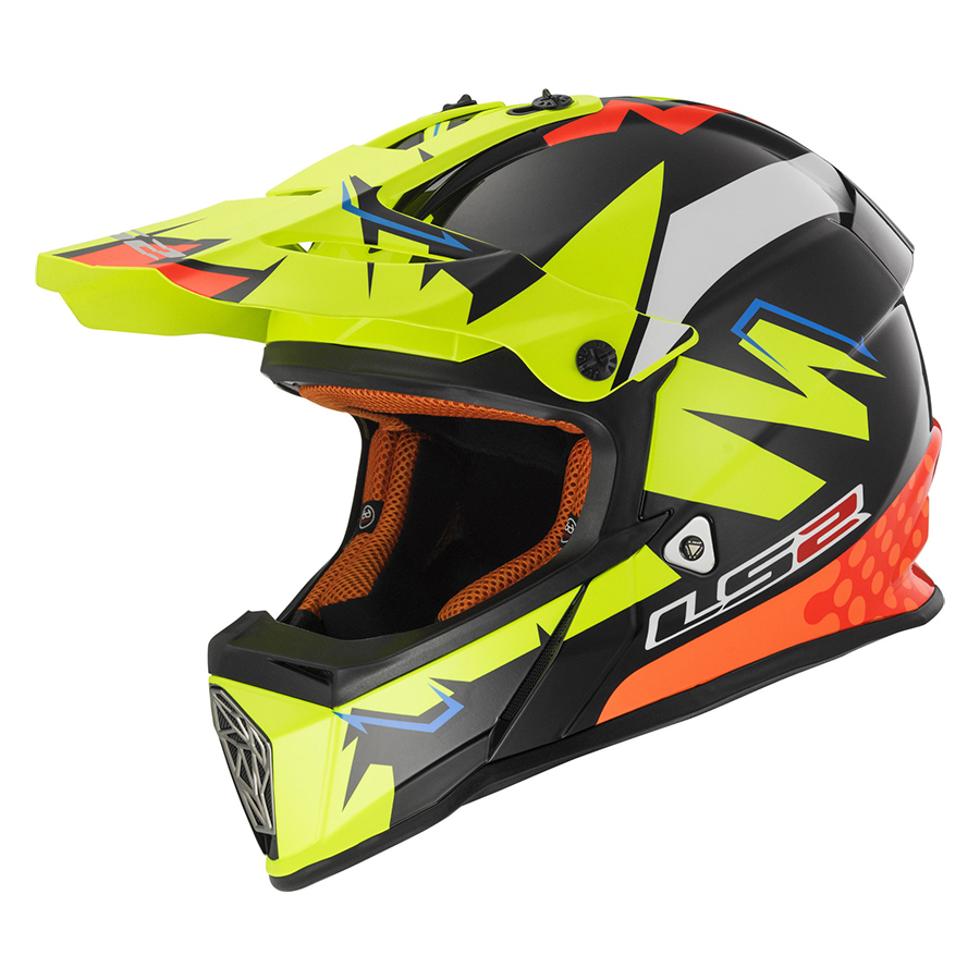 Mũ Bảo Hiểm Fullface Off Road LS2 MX437 Fast Volt Black Yellow Orange