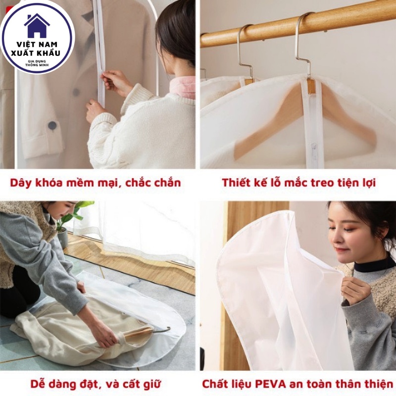 Túi Bọc Quần Áo Treo Tủ Chống Bụi Có Khóa Chống Thấm Đủ Size