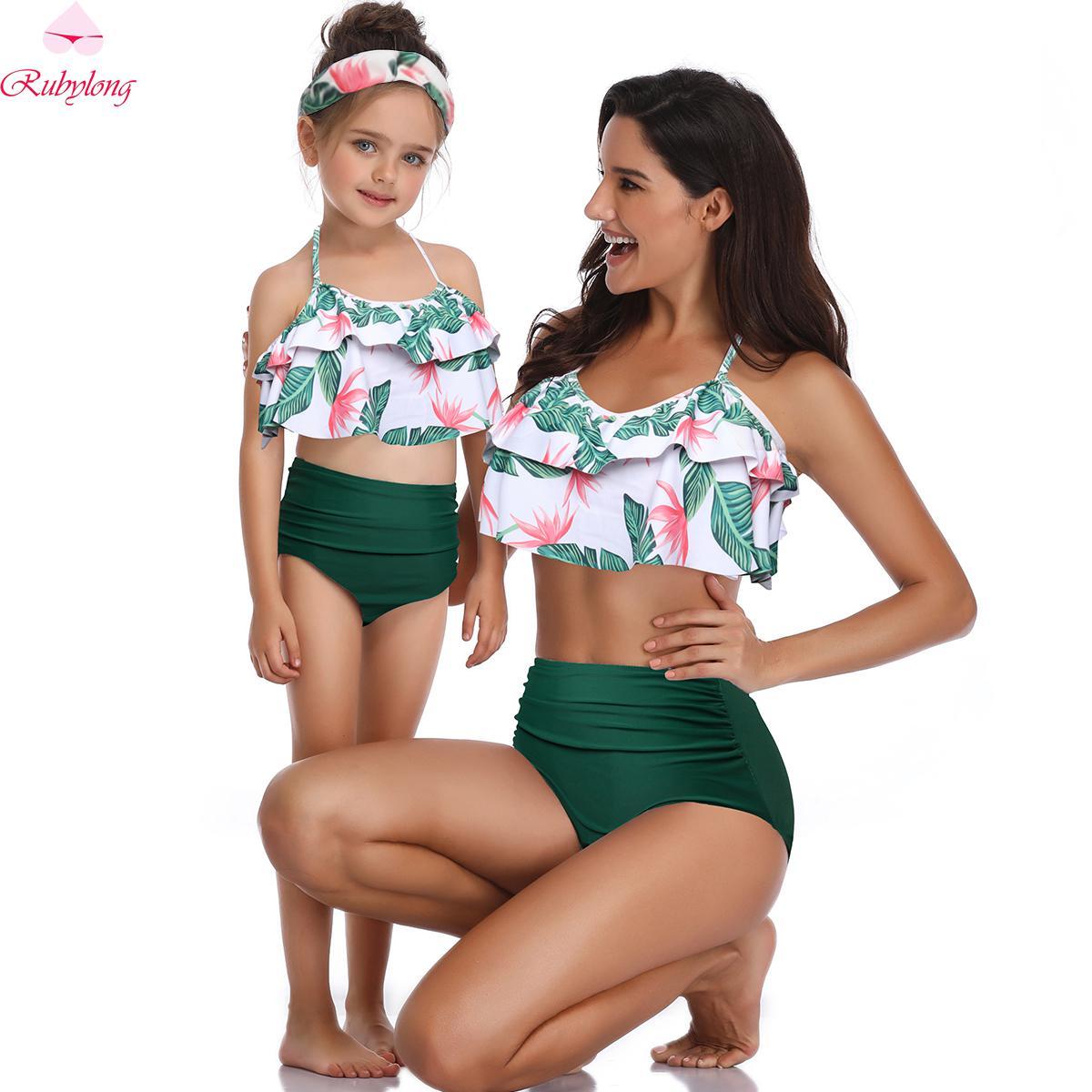 Phù hợp với Họ Đồ Tắm Mẹ Bơi Bikini Đồ Bơi Cho Mẹ và Con Gái Đồ Bơi Nữ Trẻ Em Kid Cho Bé Bãi Biển Đồ Bơi