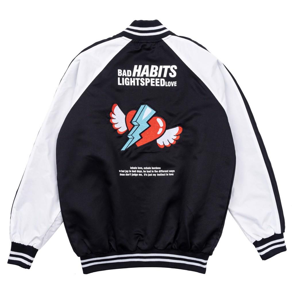 Áo Bomber Jacket BAD HABITS LIGHTSPEED LOVE